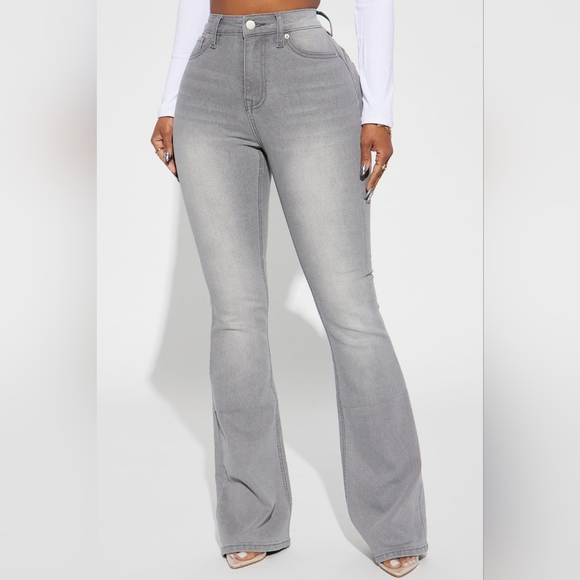 Fashion Nova Denim - Fashion Nova Gray Flare Jeans